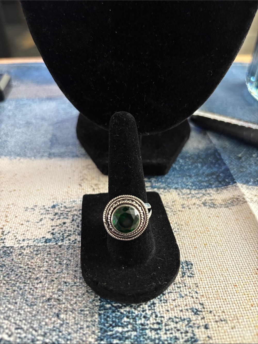 Sterling Silver Chrome Diopside Gemstone - Women's Ring Size 7